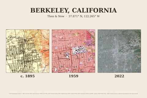 Berkeley, California then and now map
